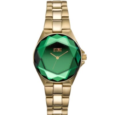 Womens STORM Watches Glass Genesis Range | Crystana Gold Green