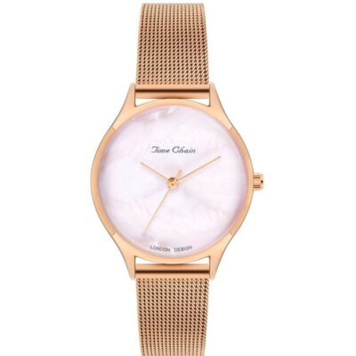 Womens STORM Watches Time Chain | Tc Poplar Pearl Mesh Rg-Pink