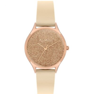 Womens STORM Watches Time Chain | Tc Poplar Shimmer Leather Rose Gold