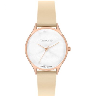 Womens STORM Watches Time Chain | Tc Poplar Pearl Leather Rg-White